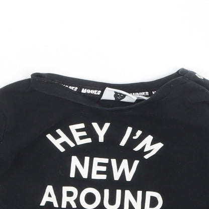 MOOKS Boys Black   Basic T-Shirt Size 3-6 Months