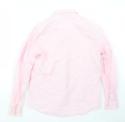 TU Mens Pink Striped   Button-Up Size M