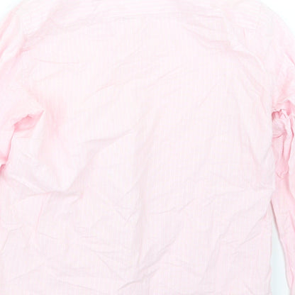 TU Mens Pink Striped   Button-Up Size M