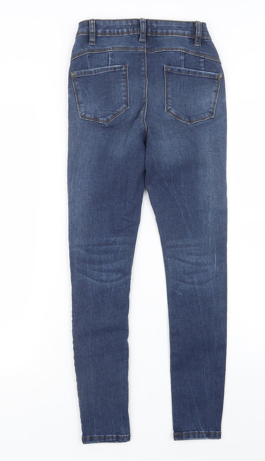 Denim Co. Womens Blue  Denim Straight Jeans Size 8 L26 in