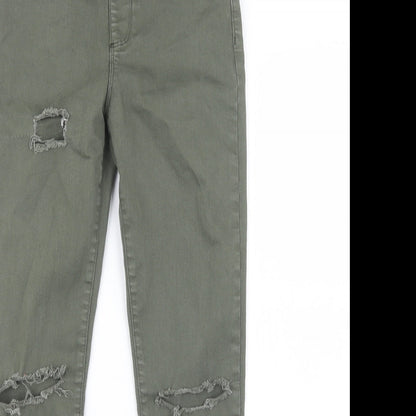 River Island Girls Green  Denim Straight Jeans Size 12 Years