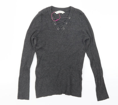 Candy Couture Girls Grey   Pullover Jumper Size 10 Years