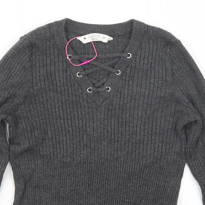 Candy Couture Girls Grey   Pullover Jumper Size 10 Years