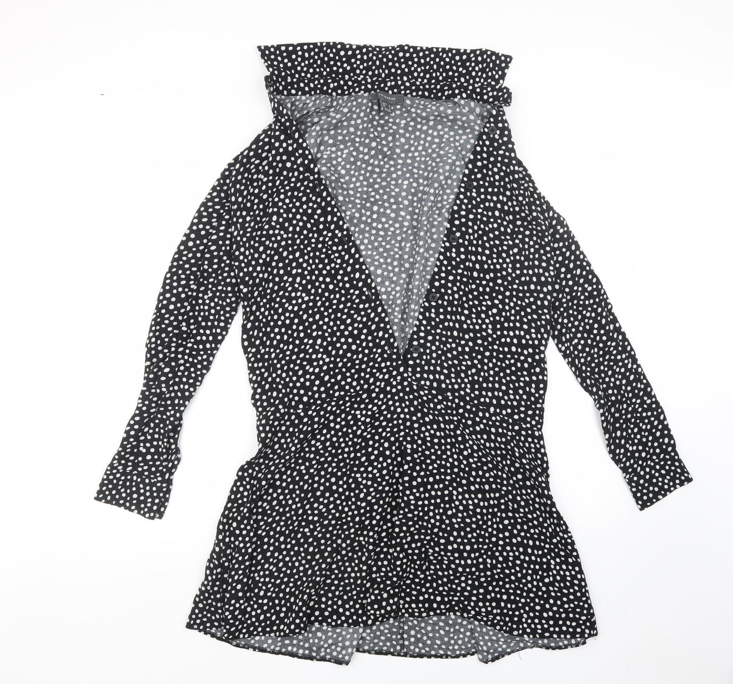 Primark Womens Black Polka Dot  T-Shirt Dress  Size 8