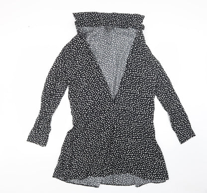 Primark Womens Black Polka Dot  T-Shirt Dress  Size 8