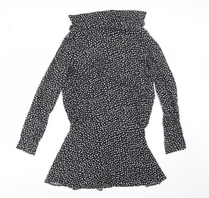 Primark Womens Black Polka Dot  T-Shirt Dress  Size 8