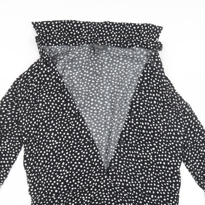 Primark Womens Black Polka Dot  T-Shirt Dress  Size 8