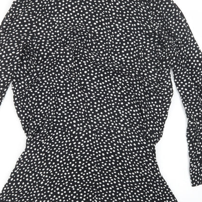 Primark Womens Black Polka Dot  T-Shirt Dress  Size 8