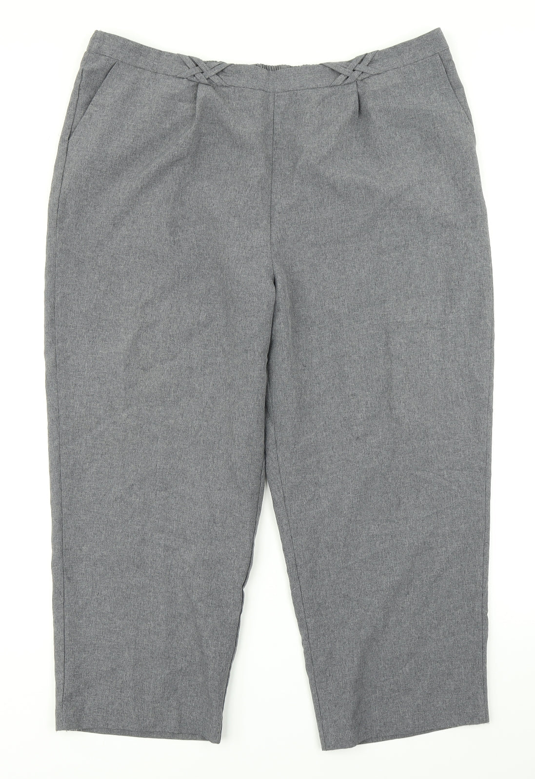 Womens UK Size 20 BM Regular Fit Dress Pants Grey Trousers