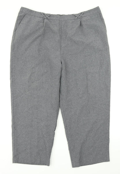 Womens UK Size 20 BM Regular Fit Dress Pants Grey Trousers