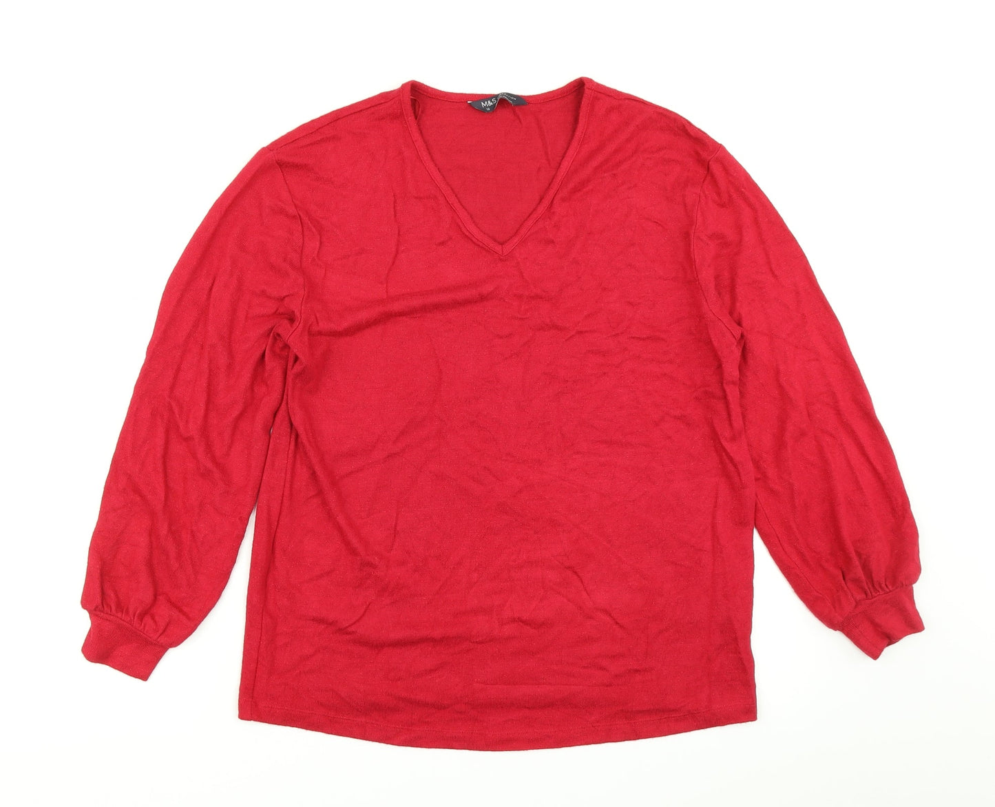 Womens UK Size 10 M&S Collection Red Pullover Jumper