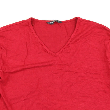 Womens UK Size 10 M&S Collection Red Pullover Jumper