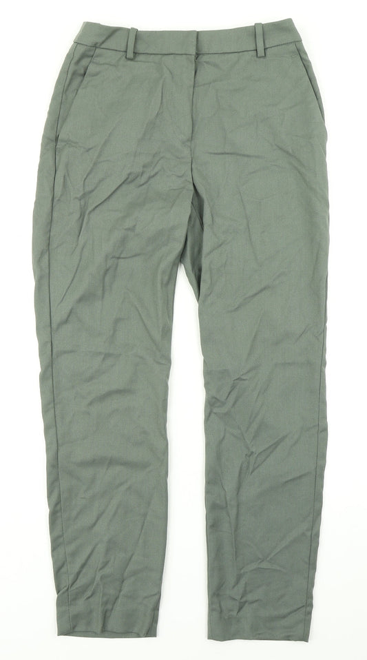 Womens UK Size 6 H&M Regular Fit Dress Pants Green Trousers