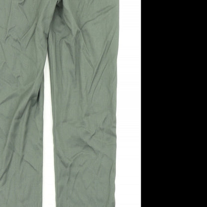 Womens UK Size 6 H&M Regular Fit Dress Pants Green Trousers