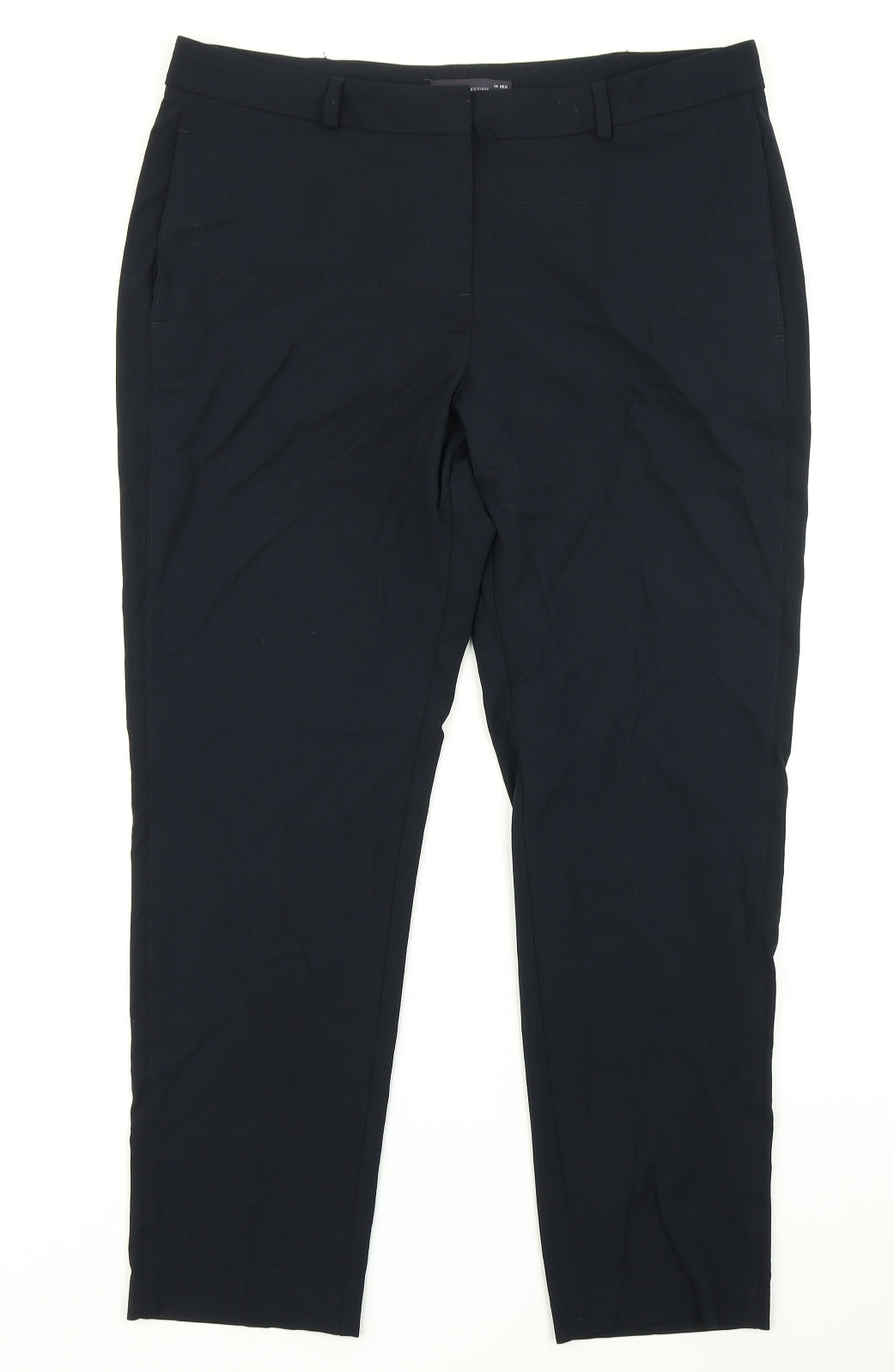 Womens UK Size 14 M&S Collection Regular Fit Dress Pants Blue Trousers
