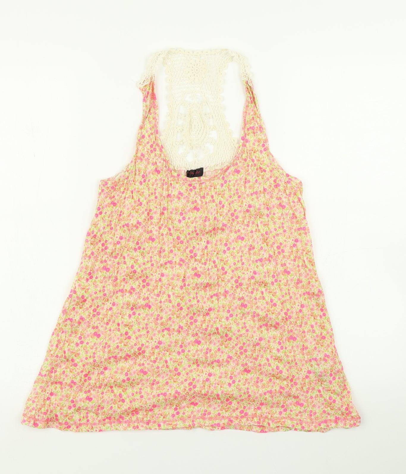 Miss Selfridge Womens Orange Floral  Basic Tank Size 8