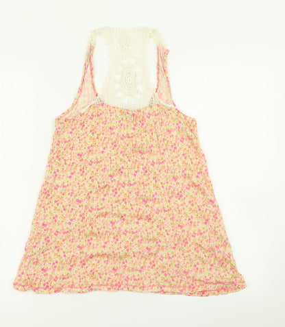 Miss Selfridge Womens Orange Floral  Basic Tank Size 8