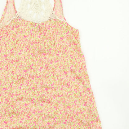 Miss Selfridge Womens Orange Floral  Basic Tank Size 8