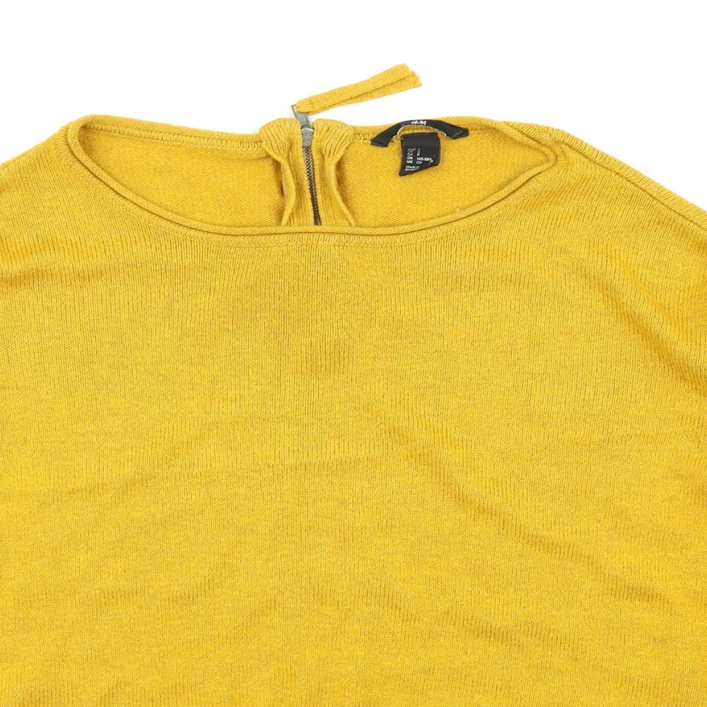 Womens UK Size S H&M Yellow Pullover Jumper