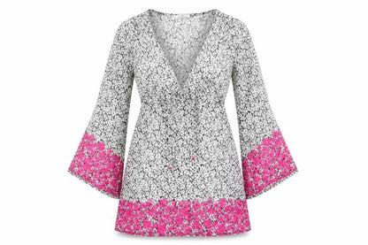 George Womens Black Floral  A-Line  Size S