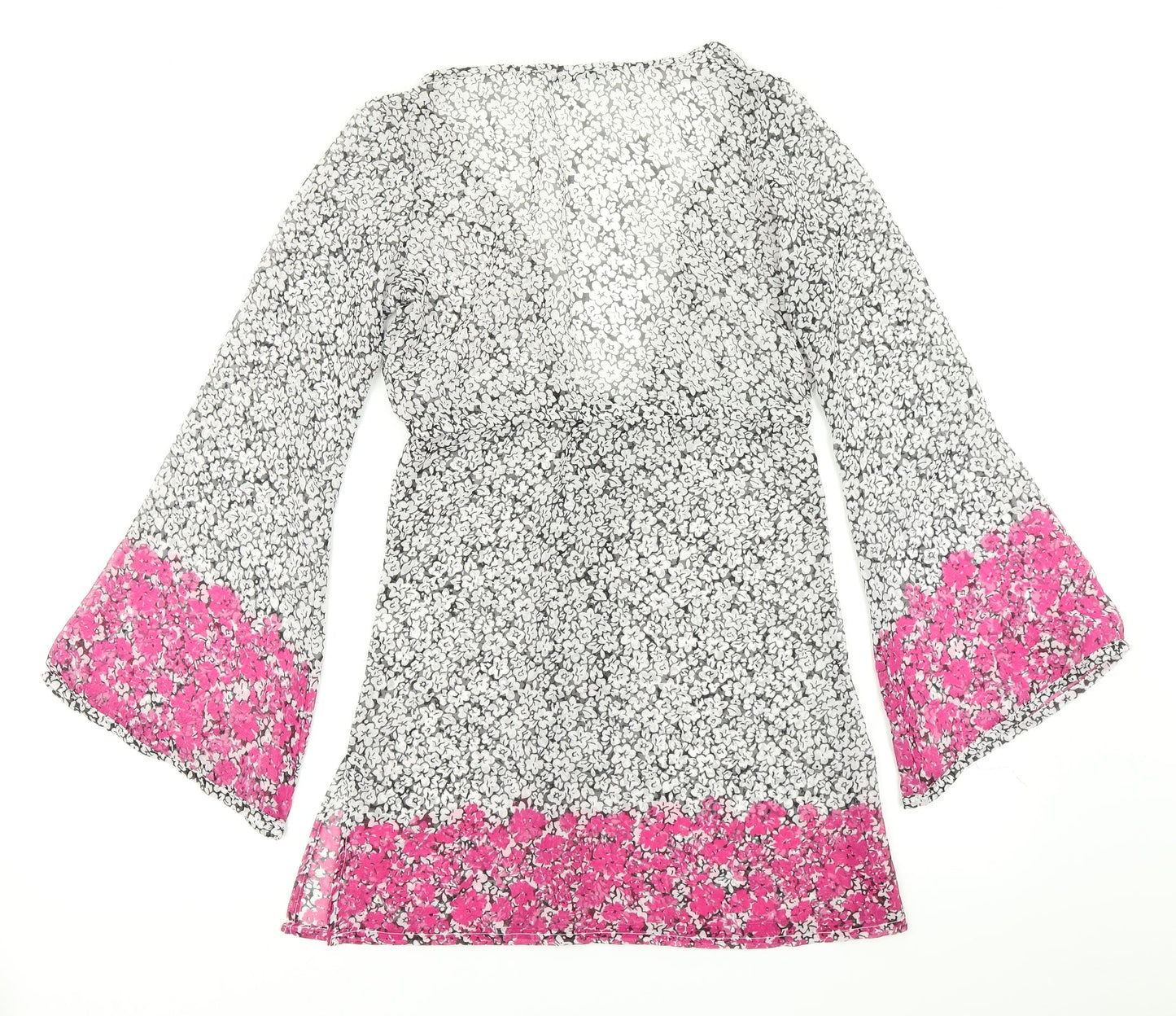 George Womens Black Floral  A-Line  Size S