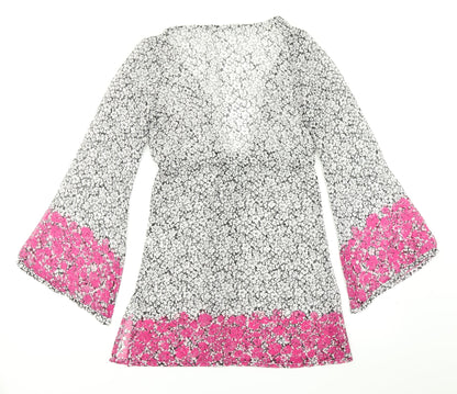 George Womens Black Floral  A-Line  Size S