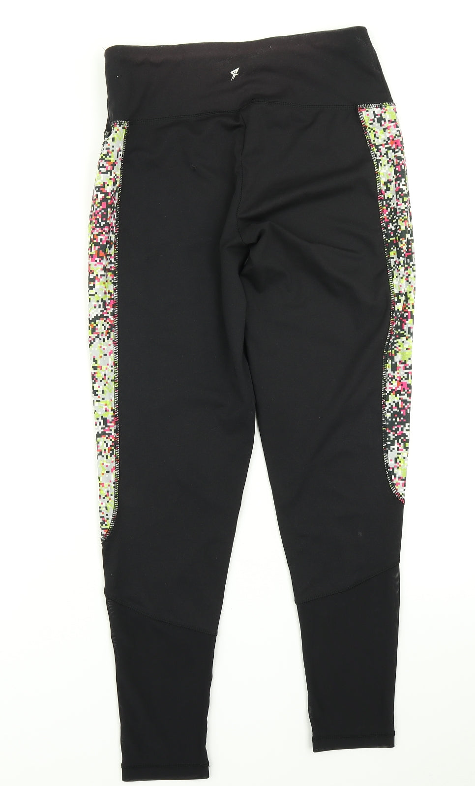 Workout Womens Black Spotted  Compression Leggings Size S L26 in