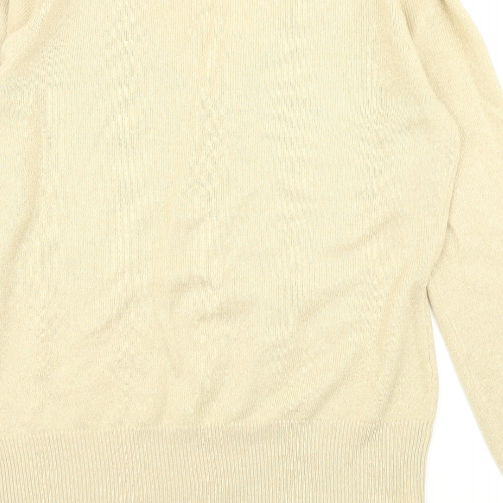 Womens UK Size 12 Dorothy Perkins Gold Pullover Jumper
