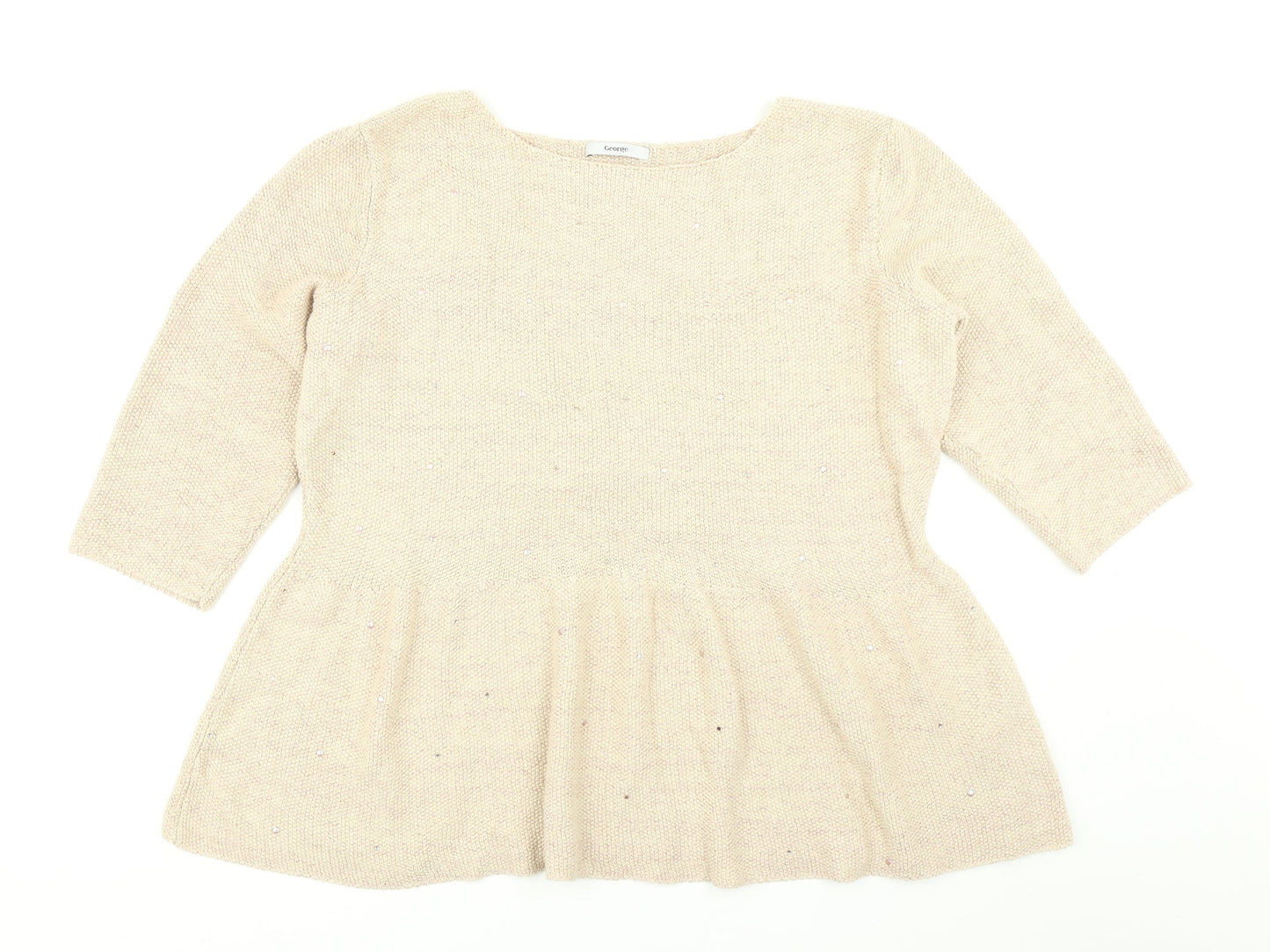 George Womens Brown  Knit Pullover Jumper Size 14