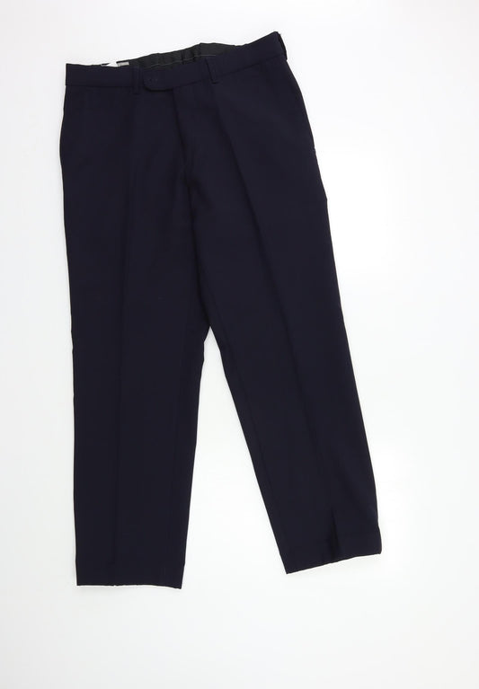 Mens UK Size 34 in Classic Regular Fit  Blue Trousers