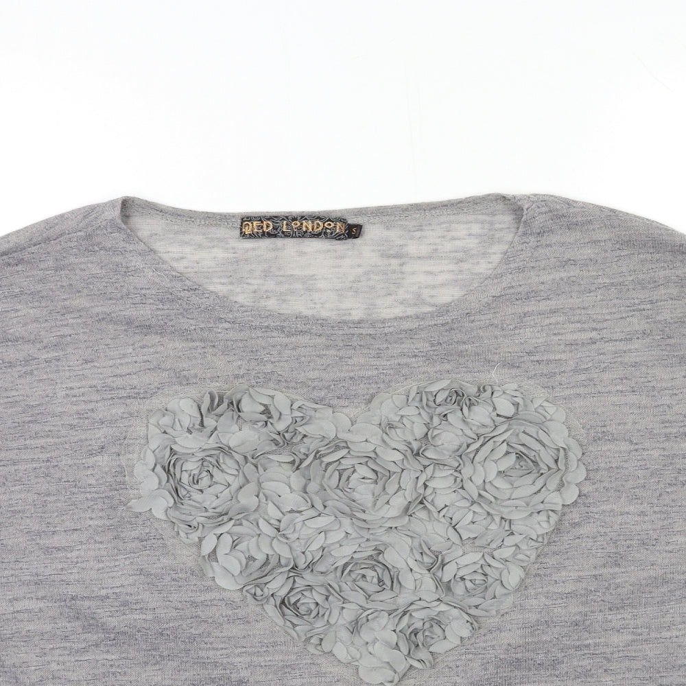 Womens UK Size S QED London Grey Pullover Jumper