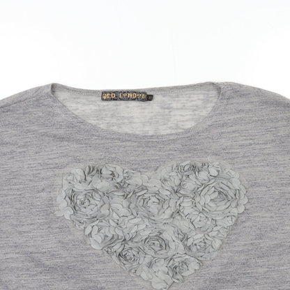 Womens UK Size S QED London Grey Pullover Jumper