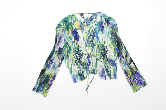 Country Casuals Womens Blue Geometric  Cardigan Jumper Size M