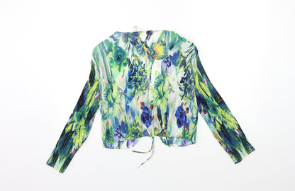 Country Casuals Womens Blue Geometric  Cardigan Jumper Size M