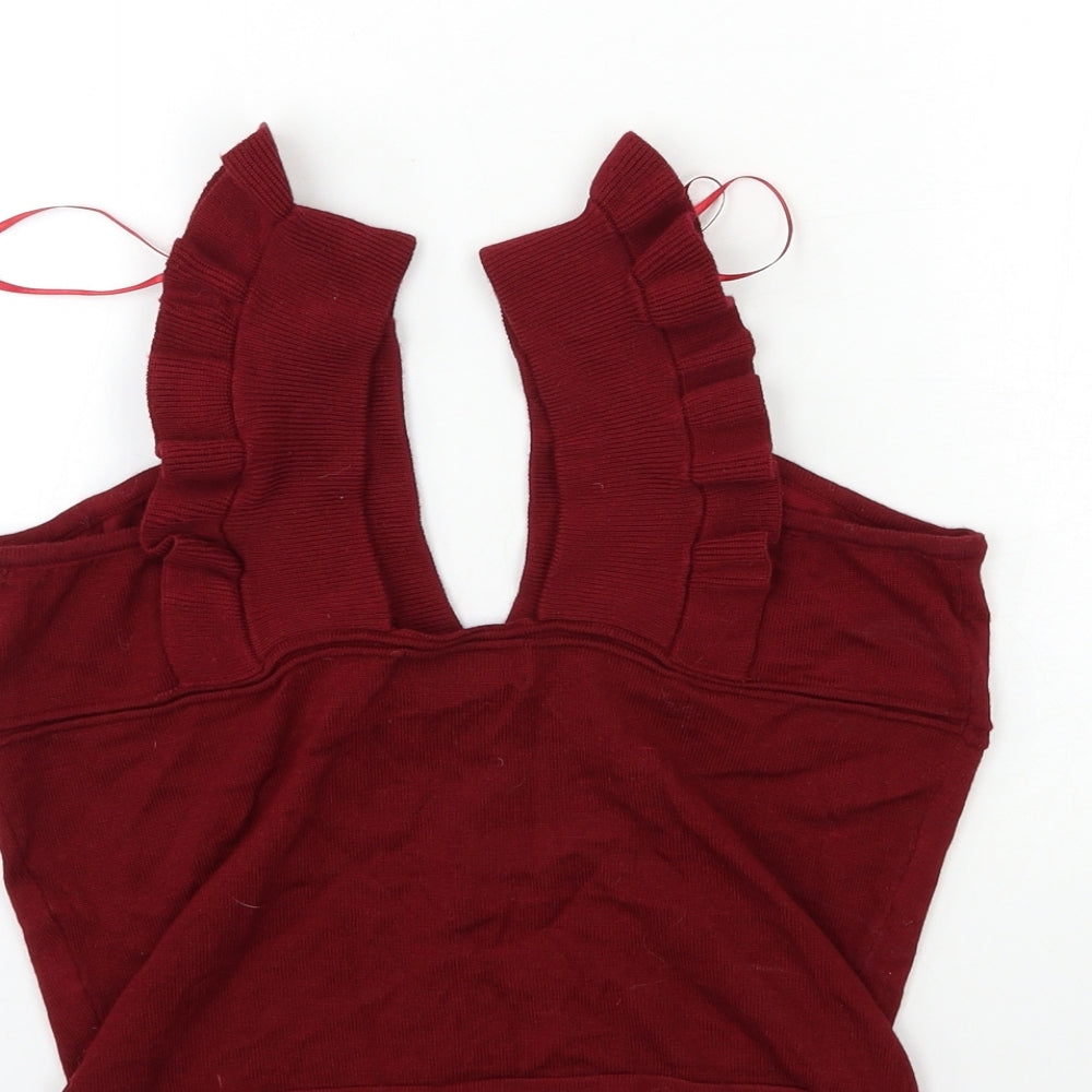 Womens UK Size 8 CAMEO ROSE Red Pullover Jumper