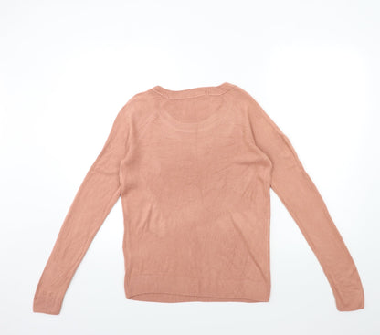 TU Womens Orange  Knit Pullover Jumper Size 16