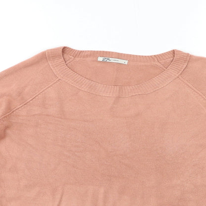 TU Womens Orange  Knit Pullover Jumper Size 16