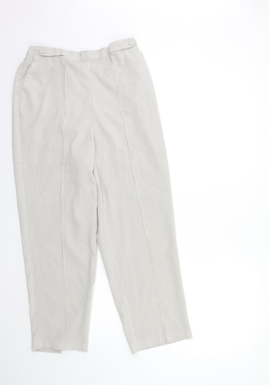 Bonmarché Womens Beige Striped  Trousers  Size 14 L26 in