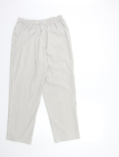 Bonmarché Womens Beige Striped  Trousers  Size 14 L26 in