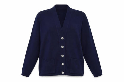 lio vincengo Womens Blue  Knit Cardigan Jumper Size M