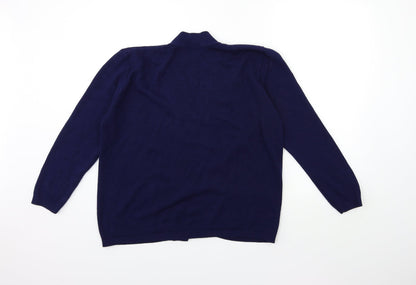 lio vincengo Womens Blue  Knit Cardigan Jumper Size M