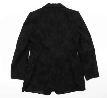 BHS Womens Black Floral  Jacket Blazer Size 12