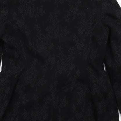 BHS Womens Black Floral  Jacket Blazer Size 12