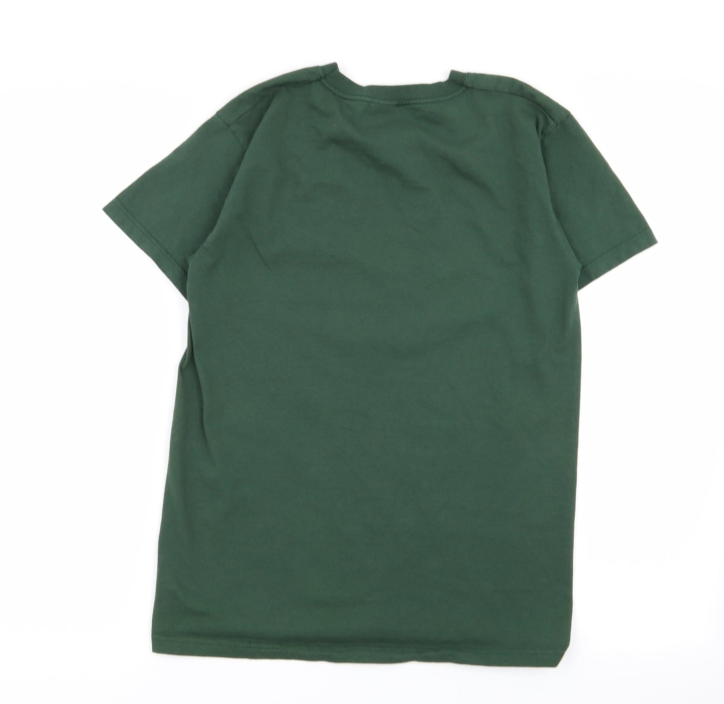 Womens UK Size S Fruit of the Loom Green Basic T-Shirt