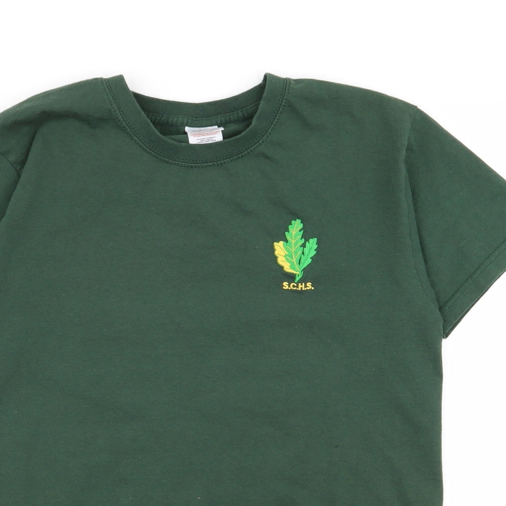 Womens UK Size S Fruit of the Loom Green Basic T-Shirt