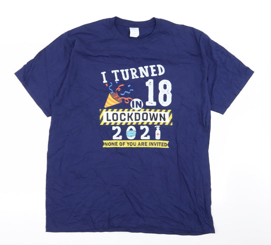 Port & Company Mens Blue    T-Shirt Size XL