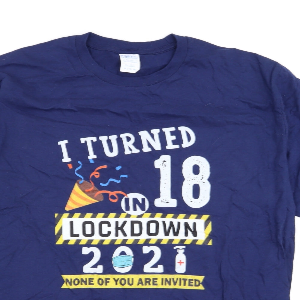 Port & Company Mens Blue    T-Shirt Size XL