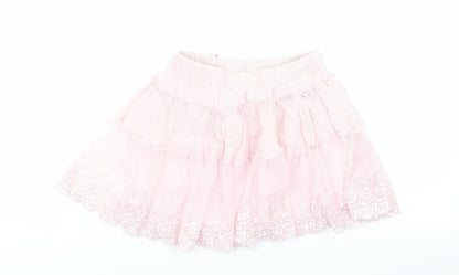 naqu Girls Pink Floral  Flare Skirt Size 5-6 Years