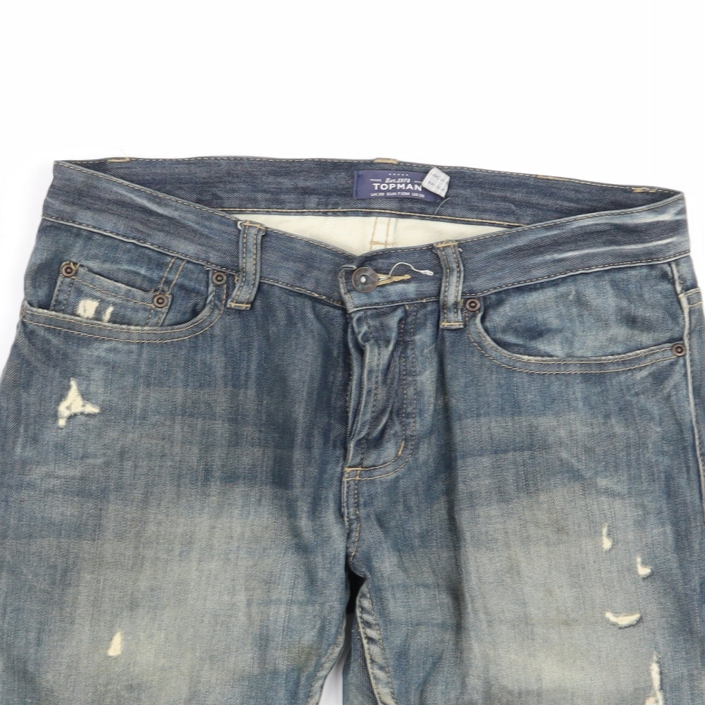 Topman Mens Blue   Chino Shorts Size 20 in