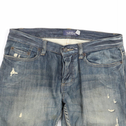 Topman Mens Blue   Chino Shorts Size 20 in
